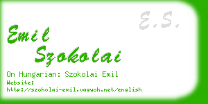 emil szokolai business card